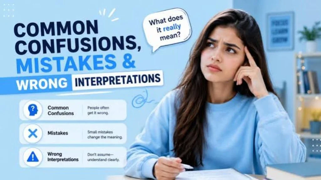 Common Confusions, Mistakes & Wrong Interpretations